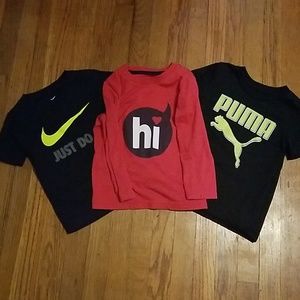 3 3T Shirts. Nike, Puma, Cat & Jack
